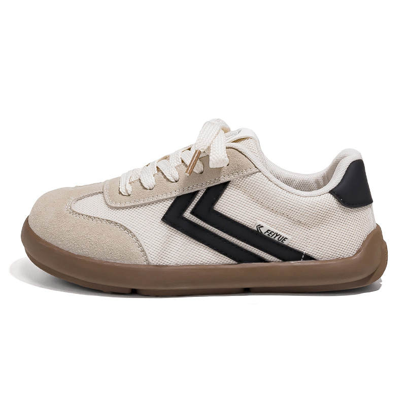 FEIYUE Abrasion-Resistant, Breathable, Lightweight Low-top Casual Shoes Women's Beige Black