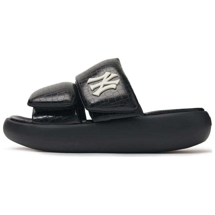 MLB New York Yankees Slip Resistant Abrasion Resistant Slide Slippers Unisex Black White