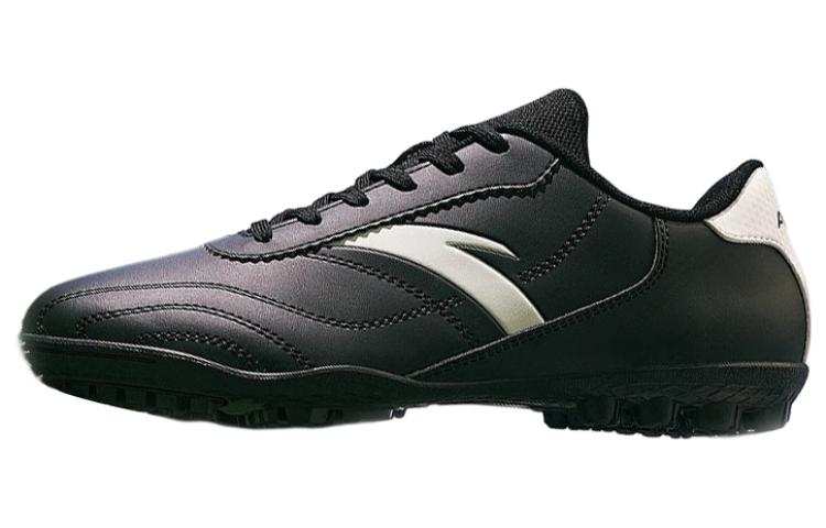 Anta TF Turf Artificial Turf Slip Resistant Abrasion Resistant Soccer Shoes Men's Black White