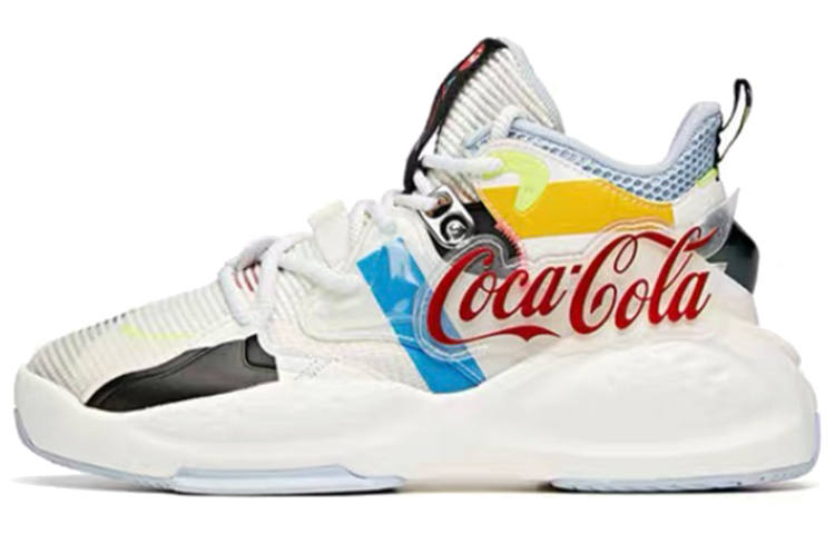 Anta Bastard Cushioning Slip Resistant Abrasion Resistant Mid top Sports Casual Shoes Women's White Blue Yellow