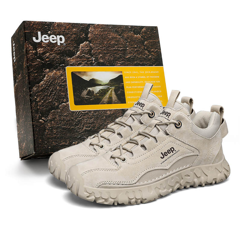 Jeep Cushioning Coverage Abrasion Resistant Lightweight Low top Casual Shoes Men's Sand
