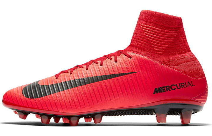 Nike Nike Mercurial Victory FG Firm Ground Cushioning Slip Resistant Abrasion Resistant Soccer Shoes Men's Red Black