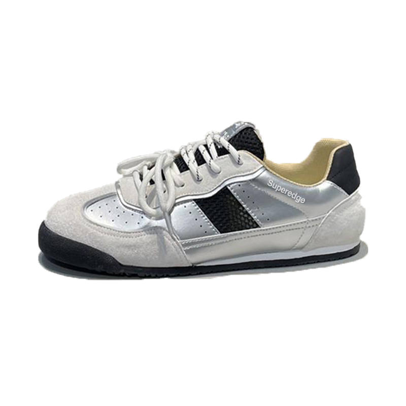 SUPEREDGE Slip Resistant Abrasion Resistant Slip Resistant Abrasion Resistant Low top Casual Shoes Men's Silver Black