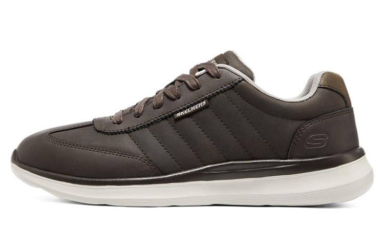 Skechers Delson 2.0 Leather Low top Casual Shoes Men's Chocolate