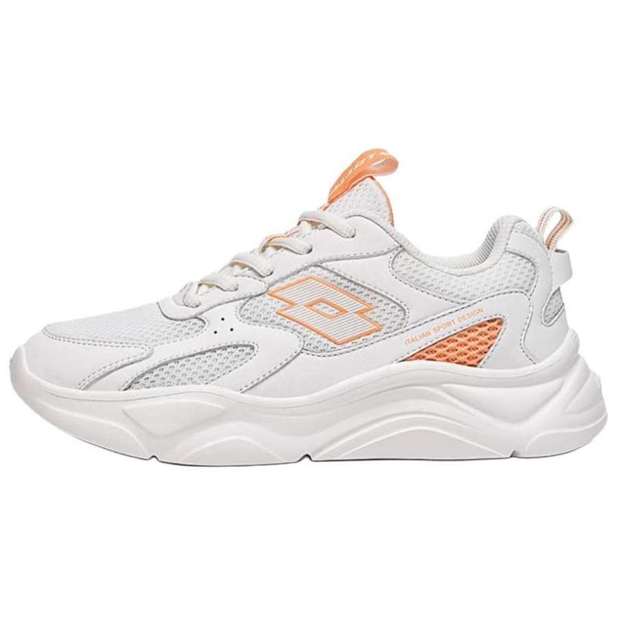 LOTTO Slip Resistant Abrasion Resistant Low top Casual Shoes Women's White Orange