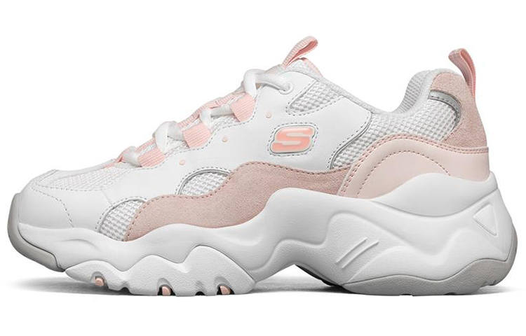 Skechers D'LITES 3.0 Textile, Synthetic Leather Low top Casual Shoes Women's White Pink