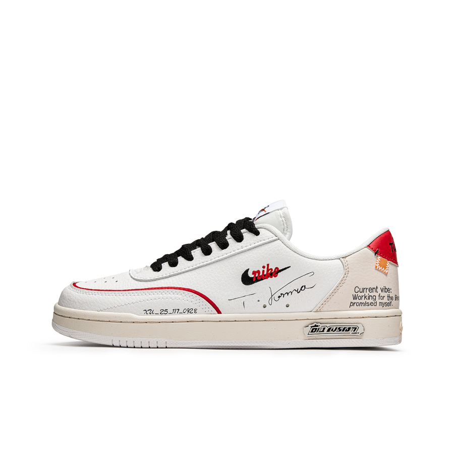 Nike Nike Court Vintage Slip Resistant Slip Resistant Low top Casual Shoes Unisex White Red