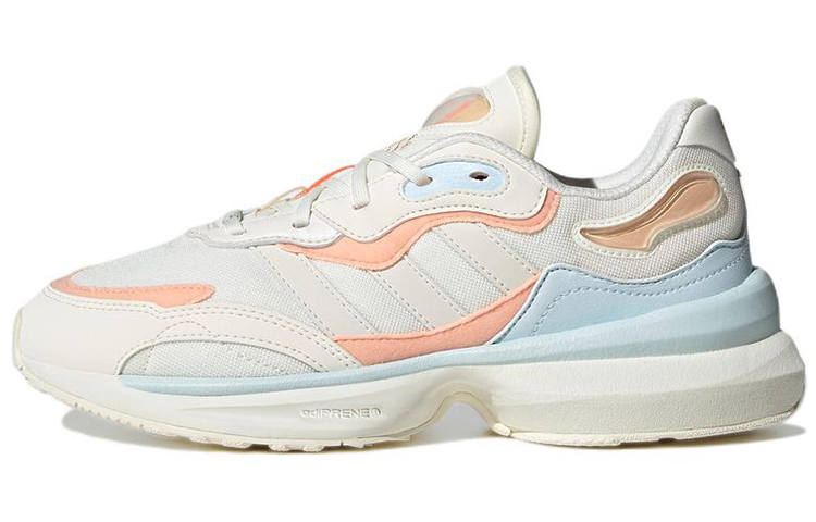 Adidas Originals Zentic Fabric Abrasion Resistant Abrasion Resistant Low top Casual Shoes Women's White Blue Pink