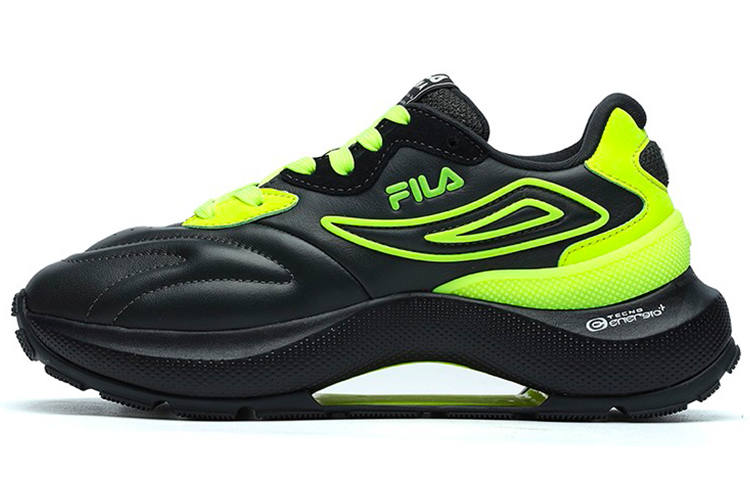 FILA Flusso Icona Fabric Abrasion Resistant Coverage Low top Casual Shoes Women's Black Green