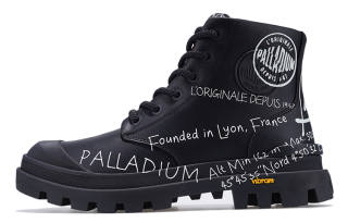Palladium Pampa Crew Combat Boots Women's Black White