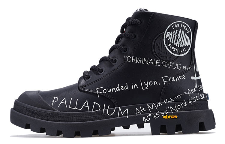 Palladium Pampa Crew Combat Boots Women's Black White