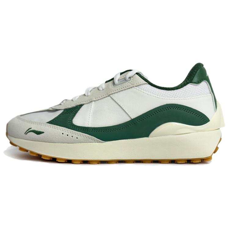 Li-Ning Li Ning Comfortable And Breathable Slip Resistant Abrasion Resistant Low top Casual Shoes Men's White Green