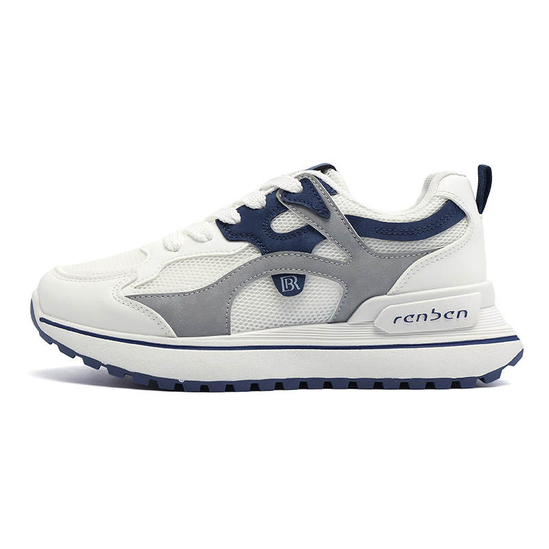 RENBEN Breathable Lightweight Cushioning Low top Casual Shoes Women's White Blue Gray