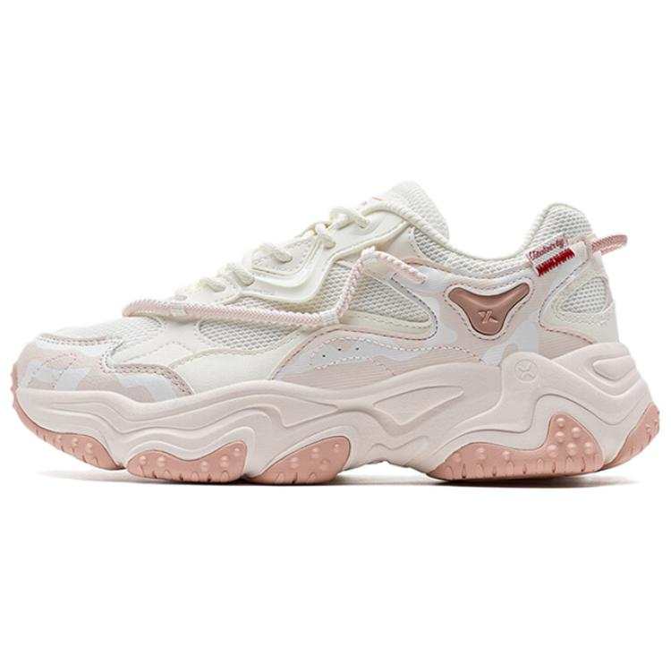 XTEP Slip Resistant And Abrasion Resistant Coverage Low top Casual Shoes Women's White Pink
