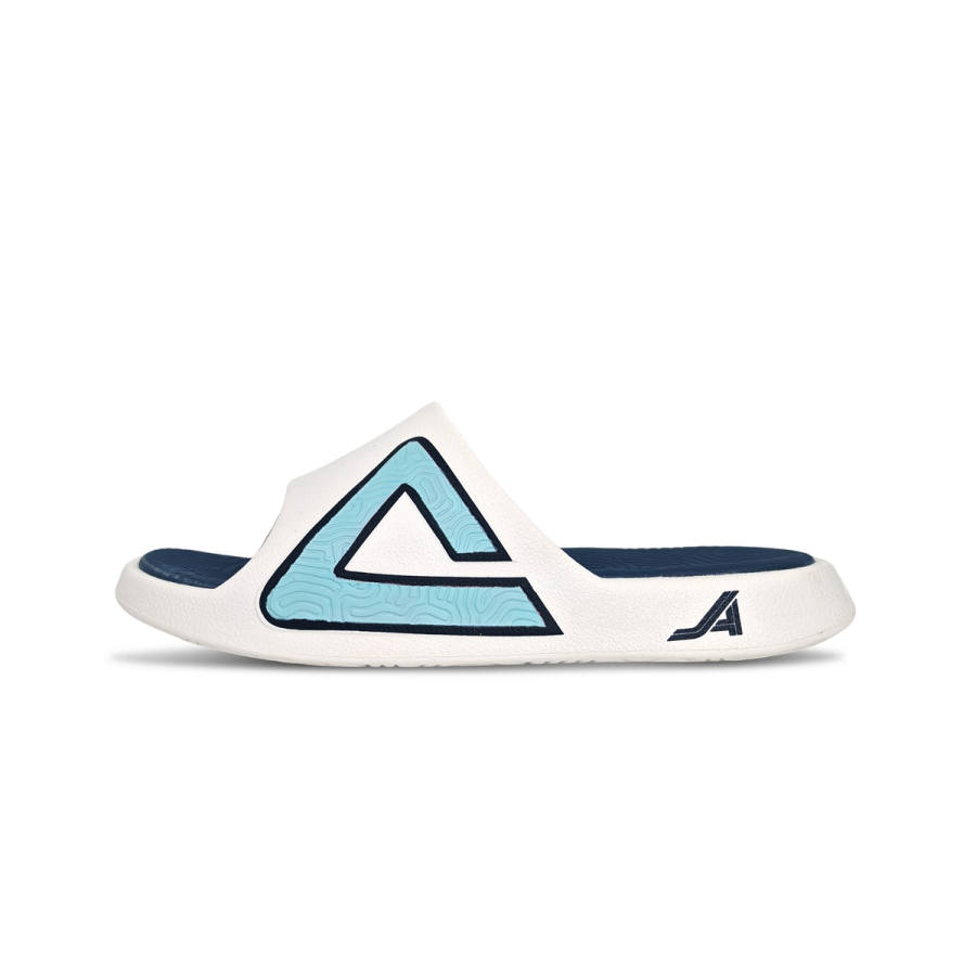 PEAK Tai Ji1.0 Quiet Slip Resistant Odor Resistant Slide Slippers Unisex Ecru Light Blue