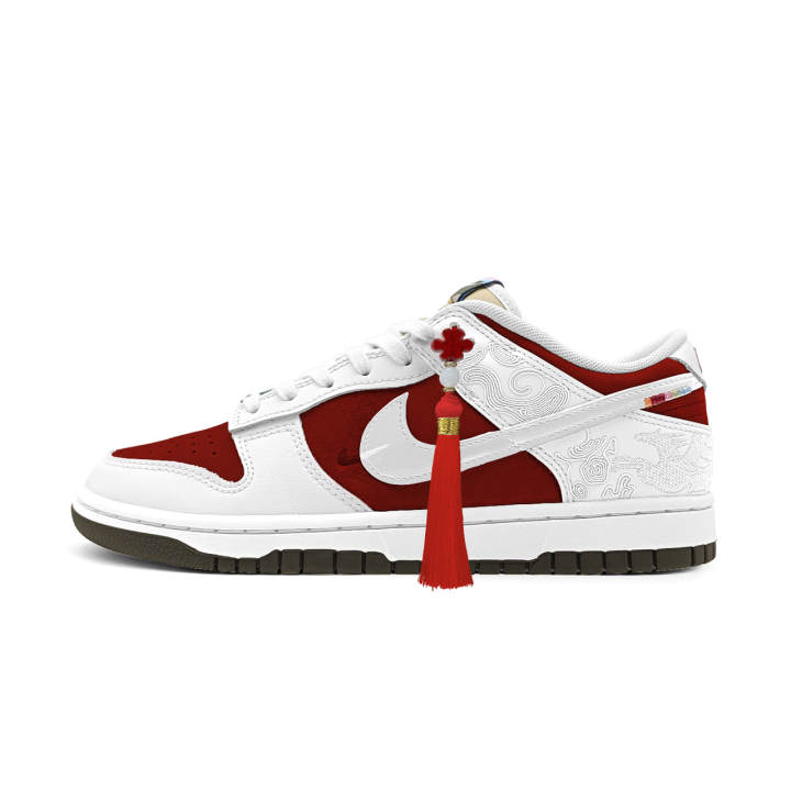 Nike Nike Dunk Low top Skateboard Shoes Unisex Red White Brown