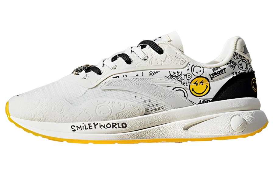 Anta Slip Resistant Abrasion Resistant Low top Casual Shoes Men's White Black Yellow