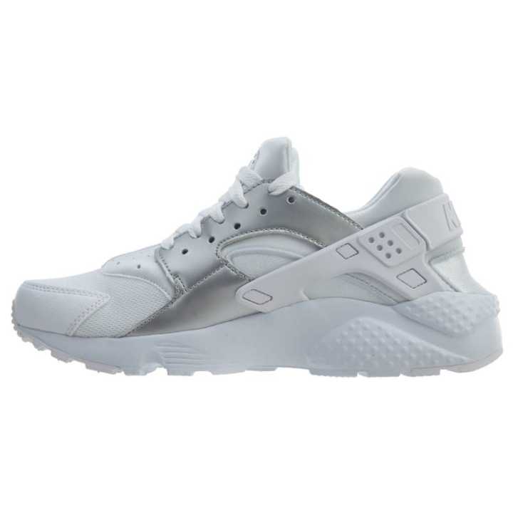 Nike Nike Huarache Run Slip Resistant Abrasion Resistant Low top Casual Shoes Women's White Silver