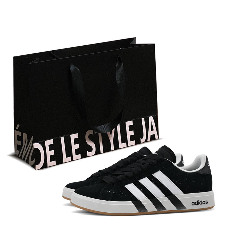 Adidas Adidas Grand Court Base 00s Starry Night Shopping Bag Abrasion Resistant Low top Skateboard Shoes Unisex Beige Black