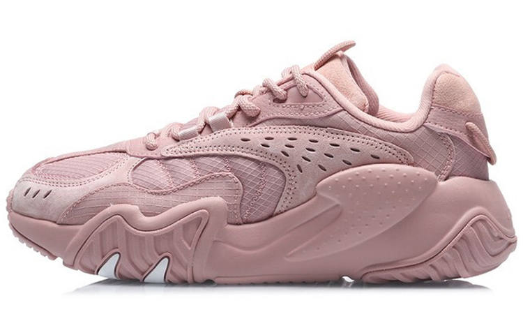 Li-Ning Li Ning Cat Paw Lite Fabric Comfortable Slip Resistant Abrasion Resistant Low top Running Shoes Women's Pink