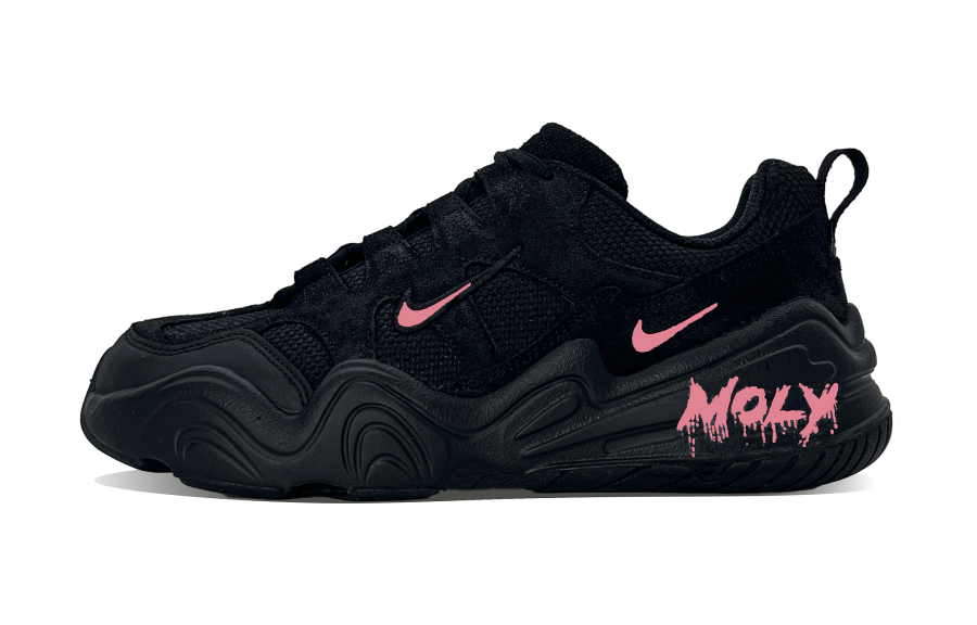 Nike Nike Tech Hera Subtle Pink Undertone Abrasion Resistant Low top Casual Shoes Unisex Black Pink