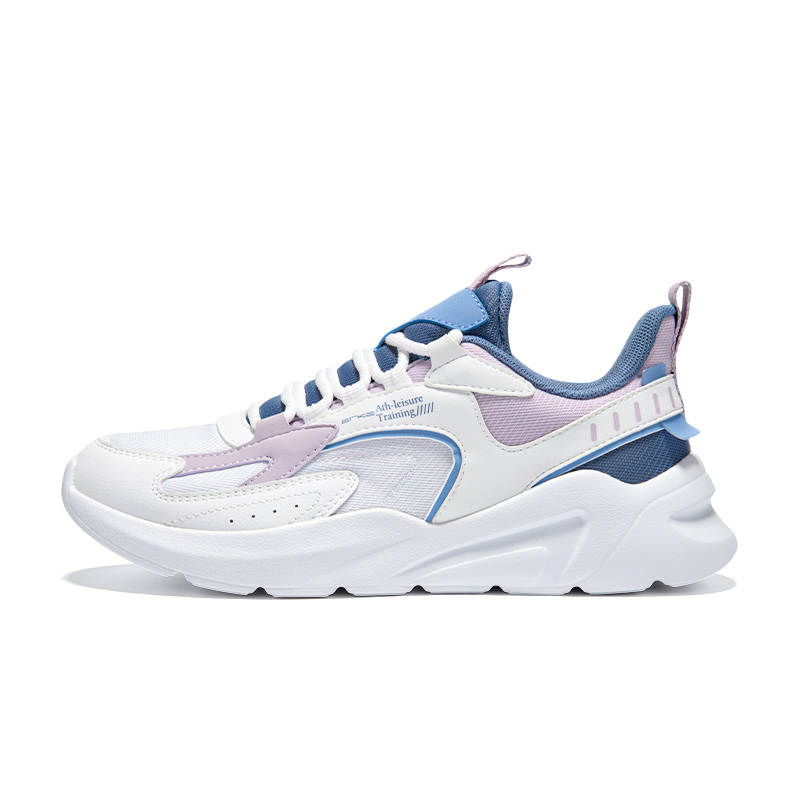Erke Abrasion Resistant Breathable Low top Casual Shoes Women's Erke White Light Purple Smoke Blue