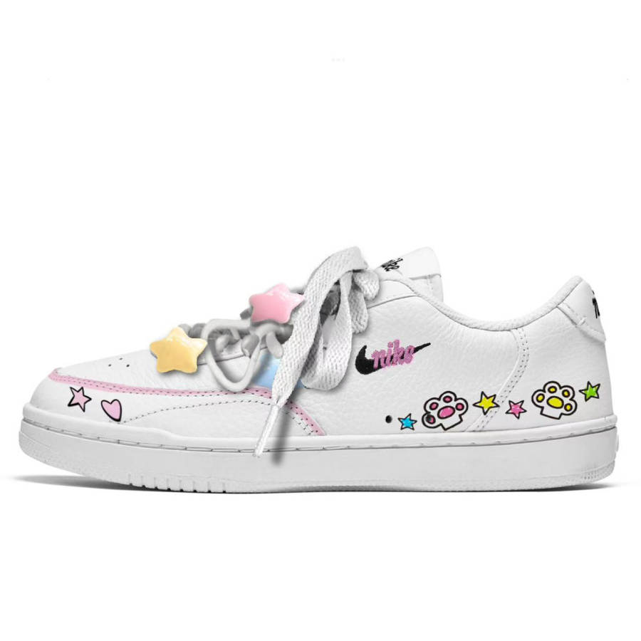 Nike Nike Court Vintage Freedom Panda, Pink Paw Star Slip Resistant Abrasion Resistant Slip Resistant Abrasion Resistant