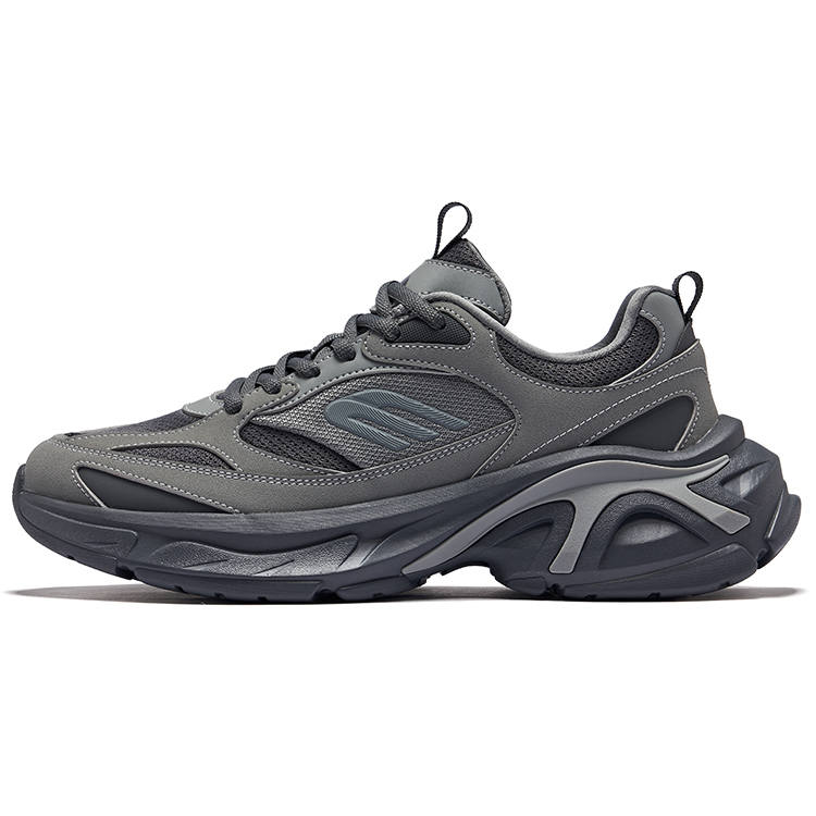 Erke Dongsheng 2.0 Breathable Height Increasing Low top Casual Shoes Men's Carbon Gray Steel Gray