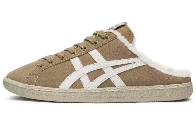 Onitsuka Tiger DD Trainer Sabot Leather Fleece Lined Comfortable Lazy Slip on Mules Low top Casual Shoes Unisex Camel