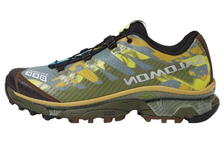SALOMON x Dekmantel XT 4 Dazzling Slip Resistant Abrasion Resistant Low top Outdoor Shoes Unisex Green Yellow
