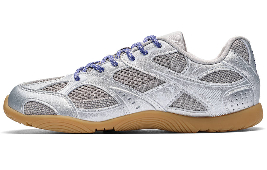 Kappa Back to Back Textile, Synthetic Leather, TPU Breathable Lightweight Low top Casual Shoes Unisex Gray Silver