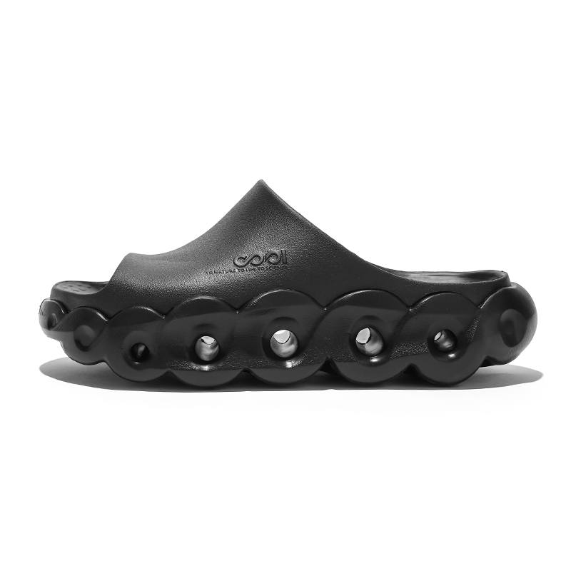 QINGKU TANK DE Abrasion Resistant Slip Resistant Slide Slippers Unisex Shooting Star Black