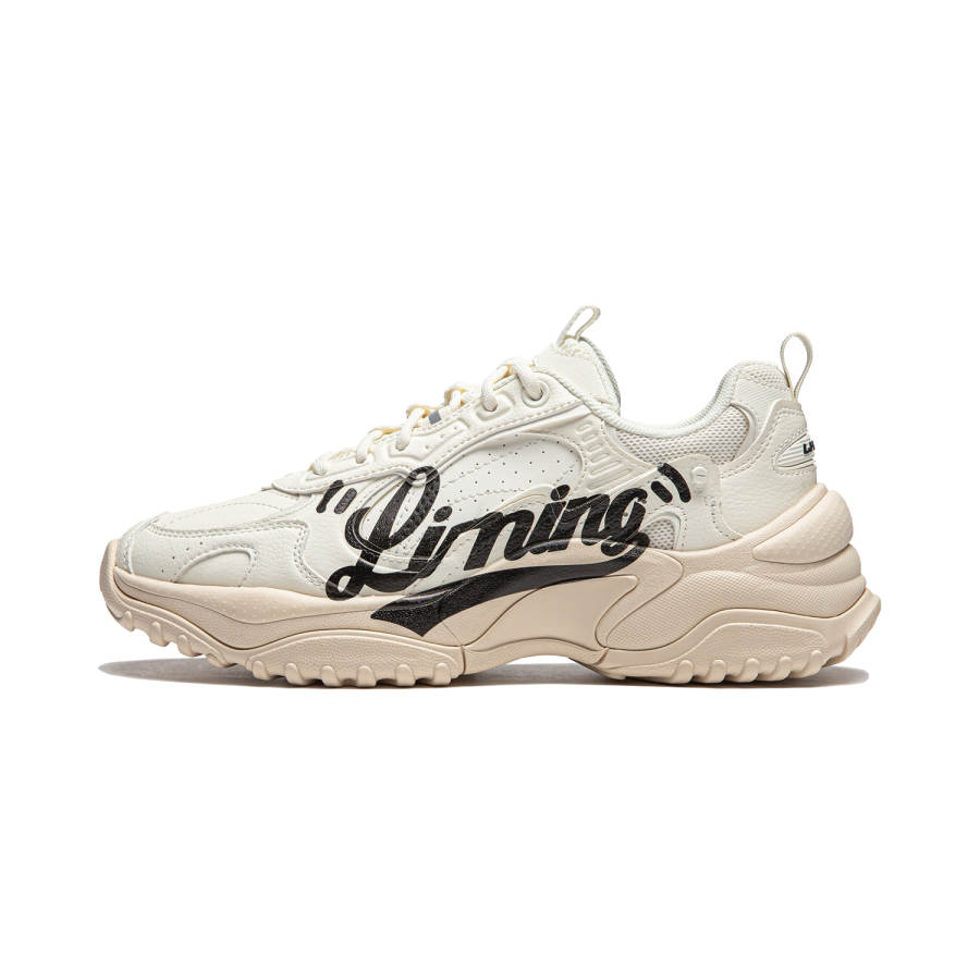 Li-Ning Li Ning Original Aspiration Slip Resistant Abrasion Resistant Low top Casual Shoes Women's Ecru