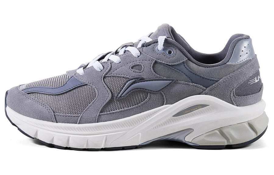 Li-Ning Li Ning Furious Rider Runner Abrasion Resistant Slip Resistant Cushioning Low top Casual Shoes Women's Gray