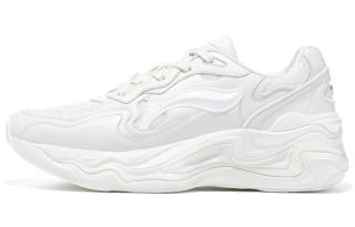 LI-NING 1990 LI NING 1990 Lava Slip Resistant Abrasion Resistant Low top Sports Casual Shoes Women's Cream White