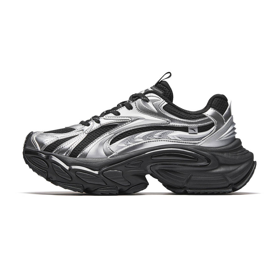 Anta Star Moon 3 Mecha Shoes Slip Resistant Abrasion Resistant Casual Shoes Men's Basic Black/Silver