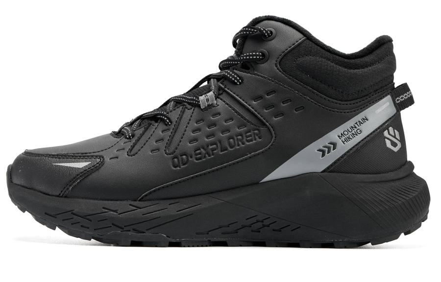 QIAODAN Yushan Casual Shoes Men's High Top Black/Coal Gray