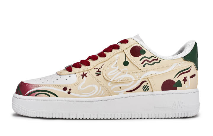 Nike Nike Air Force 1 811 Manufacturing, Warm Winter Star Wish Low top Skateboard Shoes Unisex Beige Red Green