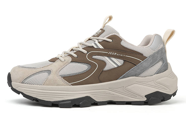 JEEP SPIRIT Abrasion Resistant Breathable Low top Casual Shoes Men's Beige Brown