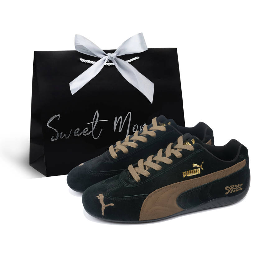 PUMA Speedcat Brown Graffiti, Box Pu Abrasion Resistant Low top Casual Shoes Unisex Black Brown