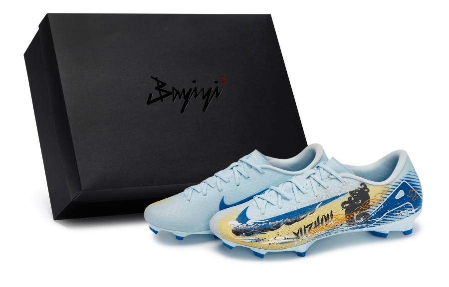 Nike Nike Mercurial Vapor 16 Abrasion Resistant Abrasion Resistant Soccer Shoes Unisex Black White Blue Yellow Orange