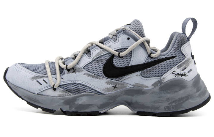 Nike Nike Air Heights Gray Space Fabric Slip Resistant Abrasion Resistant Slip Resistant Abrasion Resistant Low top