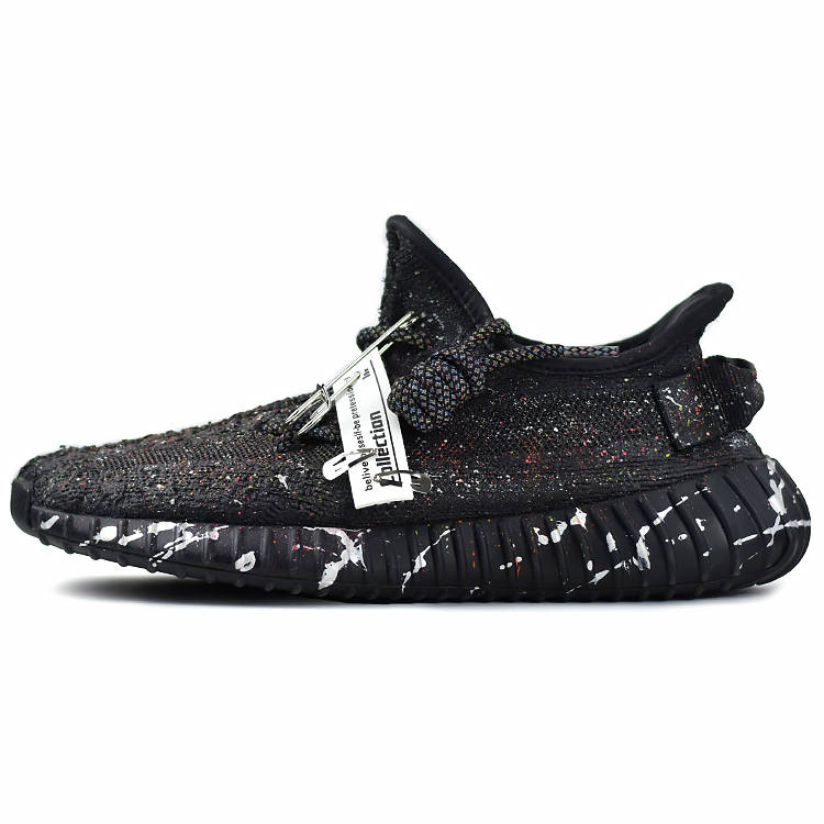 Adidas Originals Yeezy Boost 350 V2 Abrasion Resistant Slip Resistant Low top Casual Shoes Unisex Black Multicolor