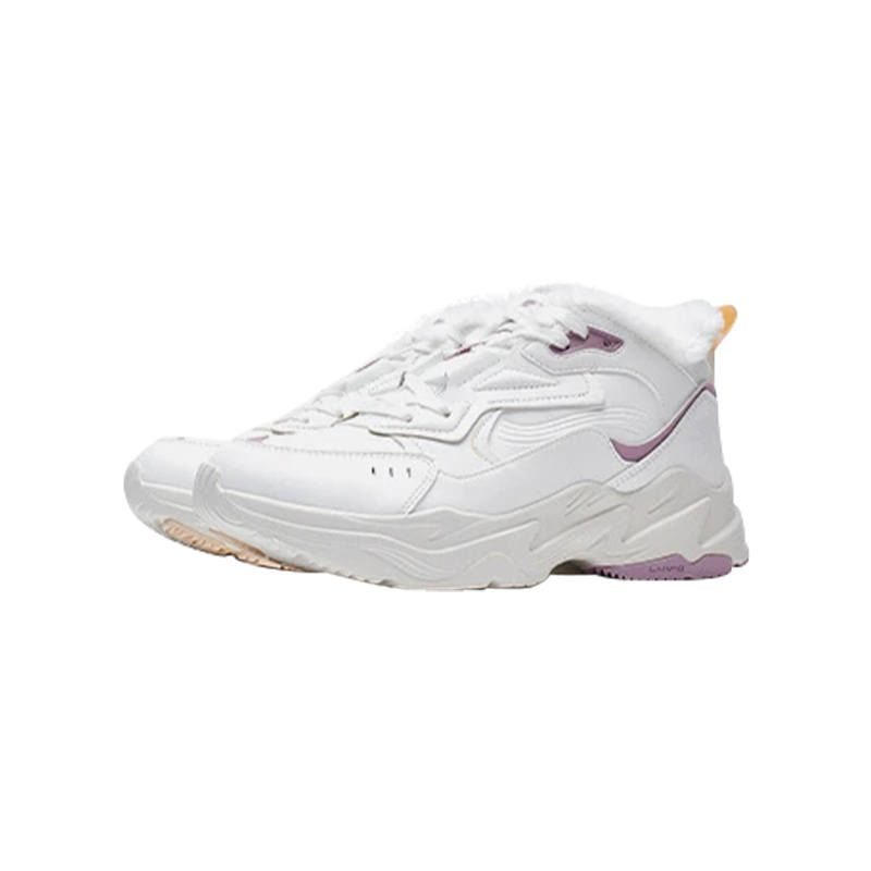 Li-Ning Li Ning Thermal Cushioning Slip Resistant Mid top Casual Shoes Women's Ecru