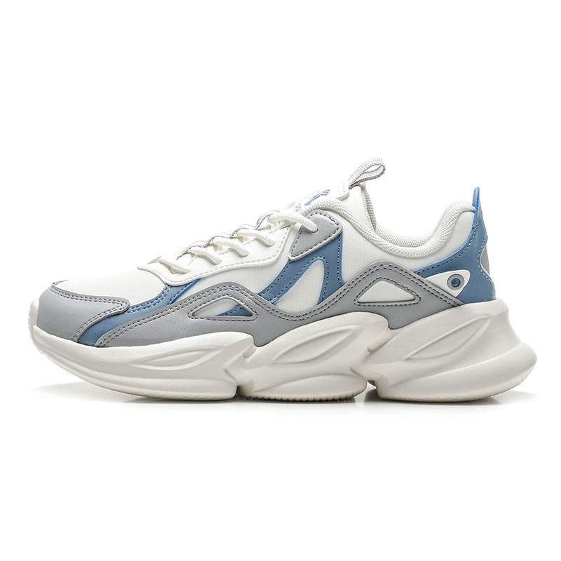 QIAODAN Sports Life Collection Slip Resistant Abrasion Resistant Low top Casual Shoes Women's Beige Gray
