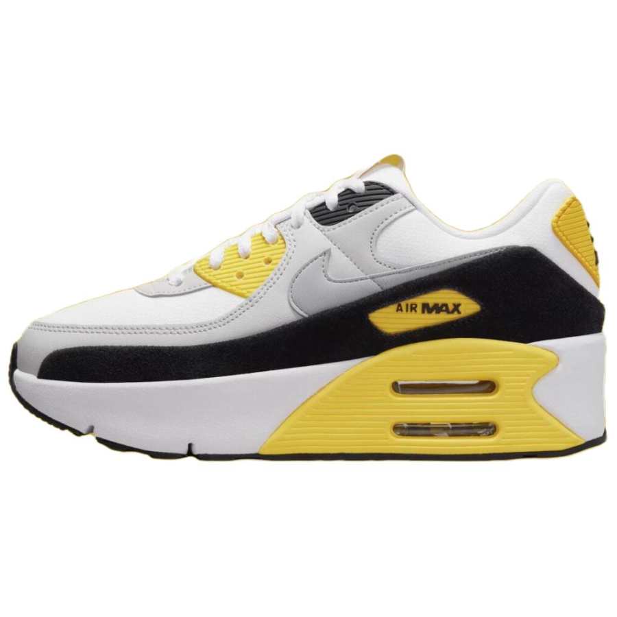 Nike Nike Air Max 90 Abrasion Resistant Low top Casual Shoes Women's White Yellow