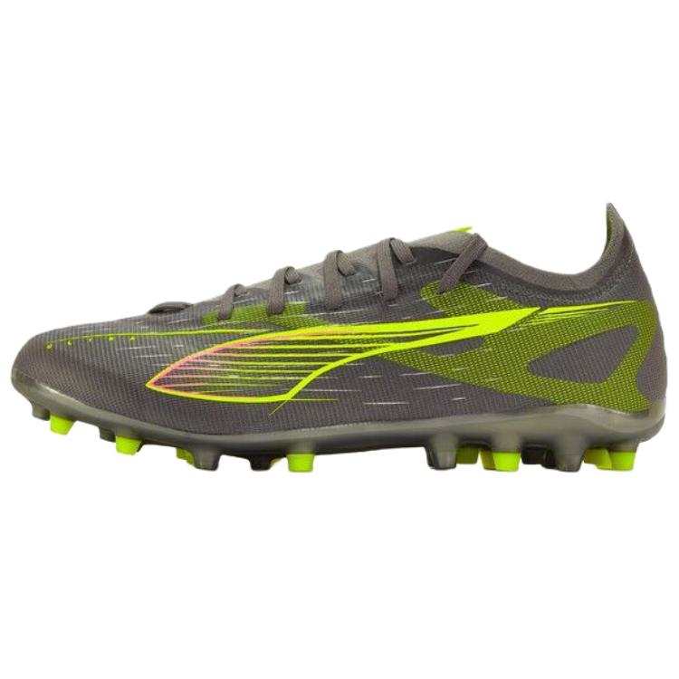 PUMA Ultra 5 Match MG Multi Ground Artificial Turf Abrasion Resistant Soccer Shoes Men's Gray Yellow