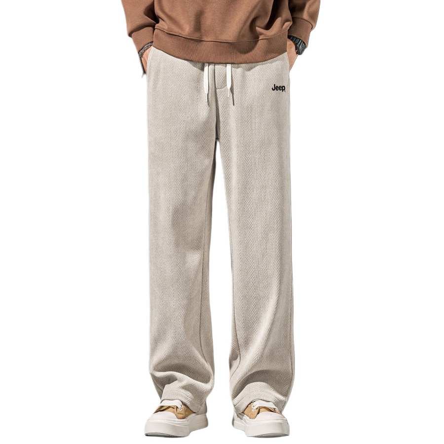 Jeep Casual Pants Unisex Thickened And Fleece Lined Straight Fit Pants