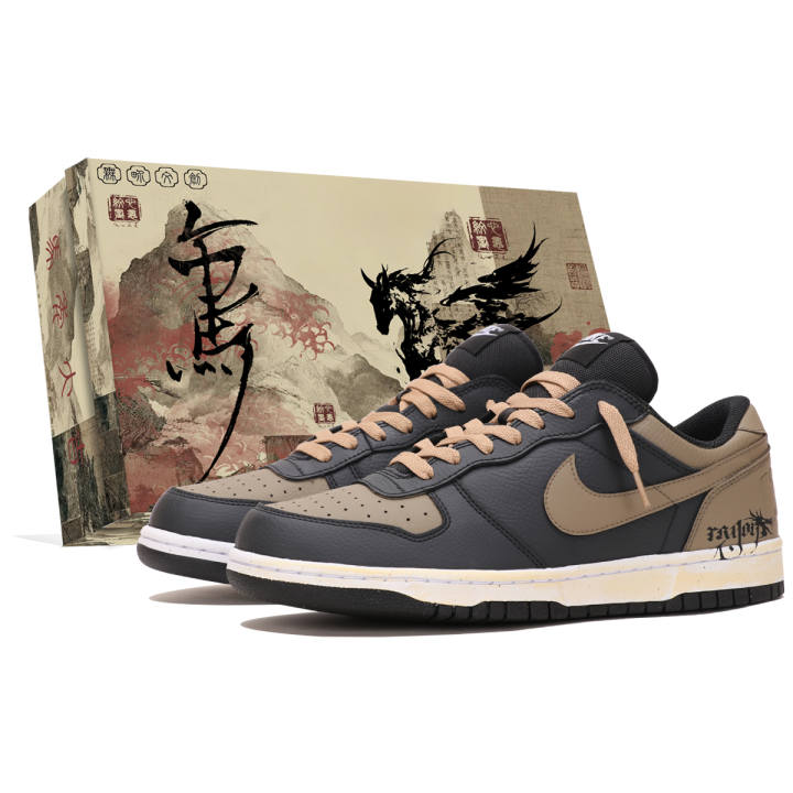 Nike Nike Big Abrasion Resistant Breathable Low top Skateboard Shoes Men's Brown Black