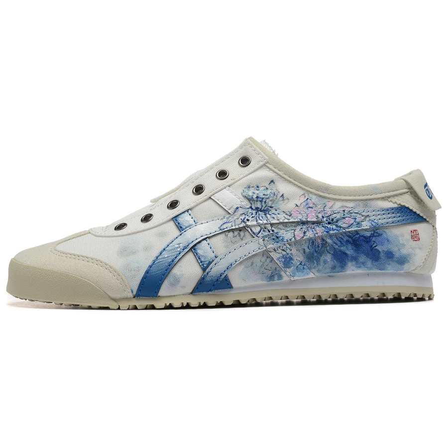 Onitsuka Tiger MEXICO 66 Canvas Slip Resistant, Abrasion Resistant, Lightweight Low top Casual Shoes Unisex White Blue